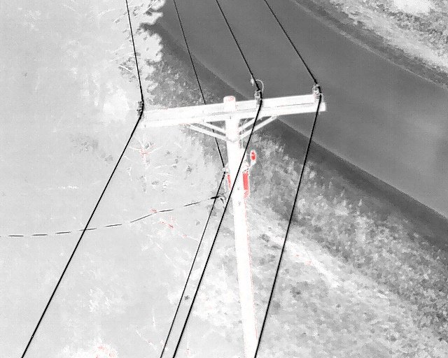 Thermal Image: Red = Hot